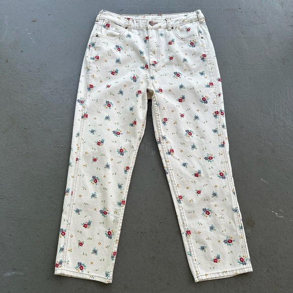 Billabong Cream Floral Straight Leg Jeans - Picture 2 of 16
